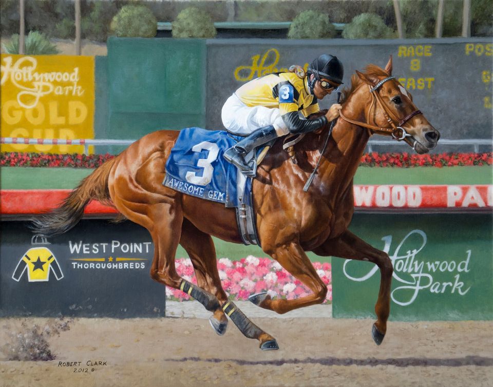 Equine Info Exchange - Painting of Awesome Gem by Robert Clark